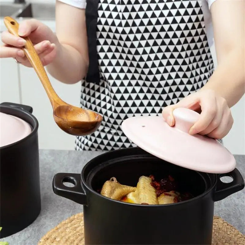 Colher De Cozinha De Teca De Madeira Natural, Ferramenta De Louça De Cozinha, Concha, Turner, Colander De Arroz, Skimmer De Sopa, Utensílios De Colher, Tailândia, 7Pcs