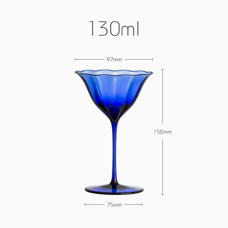 Taças de Cristal Azul Safira para Vinho e Coquetéis