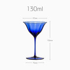 Taças de Cristal Azul Safira para Vinho e Coquetéis