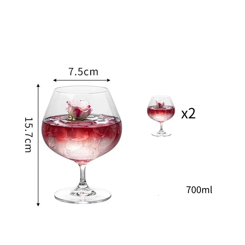 Taça de Vidro com Design Sofisticado para Drinks e Brandy 700ml – Individual, 2 ou 4 Peças