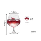 Taça de Vidro com Design Sofisticado para Drinks e Brandy 700ml – Individual, 2 ou 4 Peças
