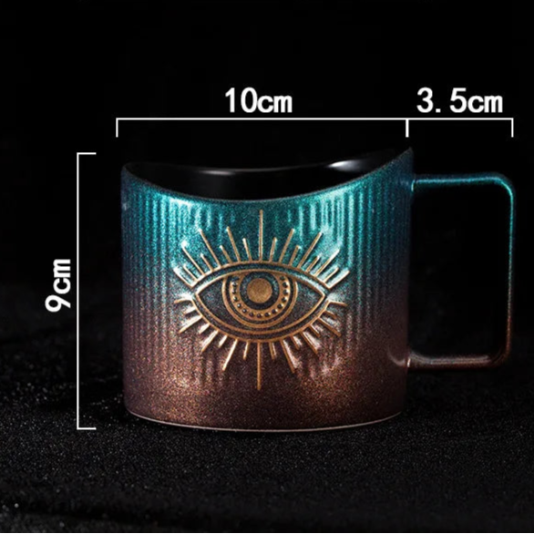 Criativo copo de café cerâmica gradiente em forma de óculos porcelana caneca escritório beber copo grande capacidade presente decoração para casa