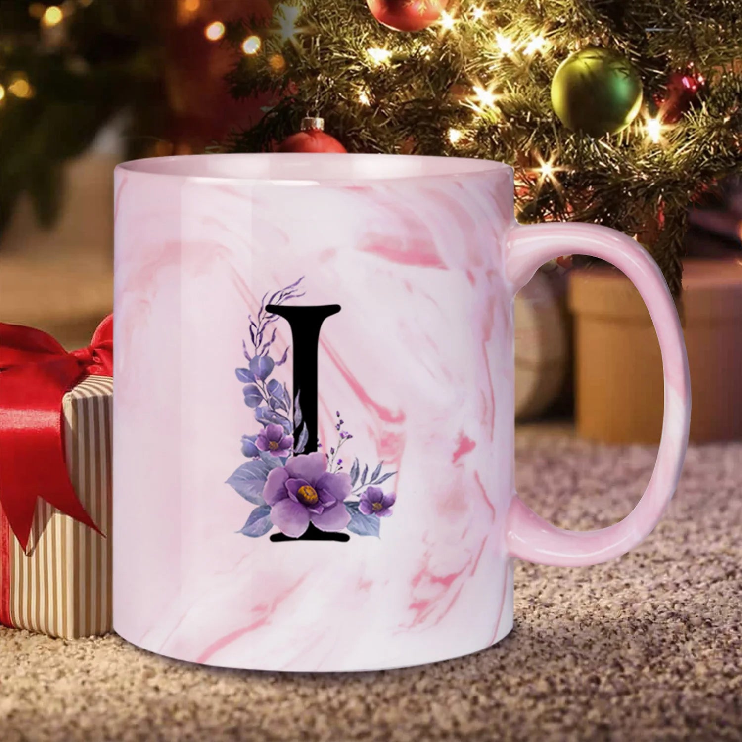 Caneca Floral Iniciais Letras - 320ml