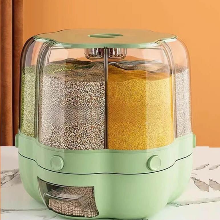 Dispensador de Alimentos Giratório para Cozinha