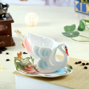 Conjunto Caneca Cisne em Porcelana Esmaltada - 3pcs