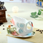 Conjunto Caneca Cisne em Porcelana Esmaltada - 3pcs