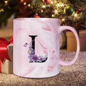 Caneca Floral Iniciais Letras - 320ml