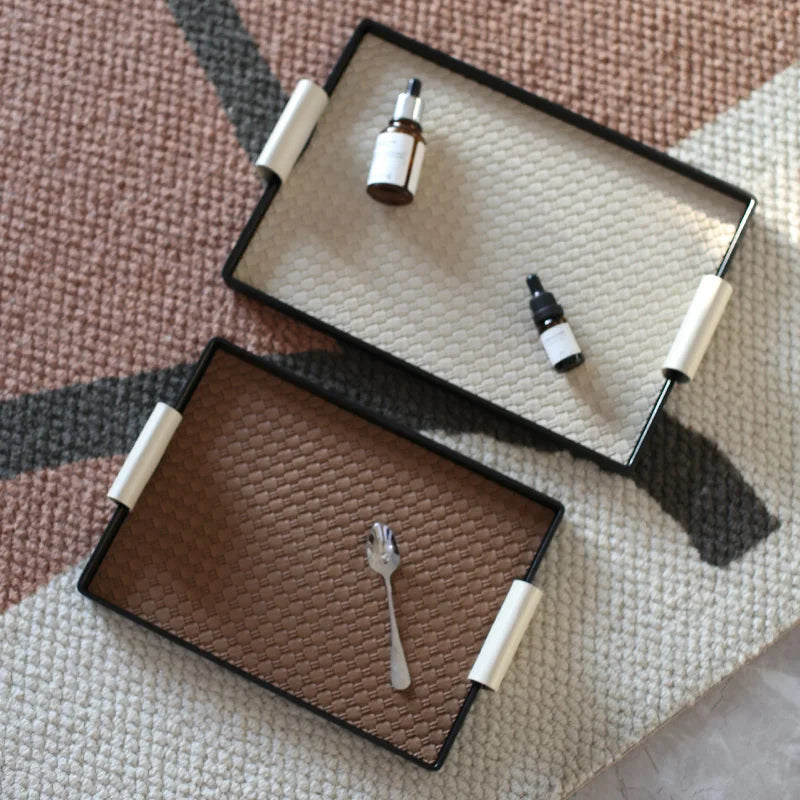 Bandeja Quadrada Vime com Alça