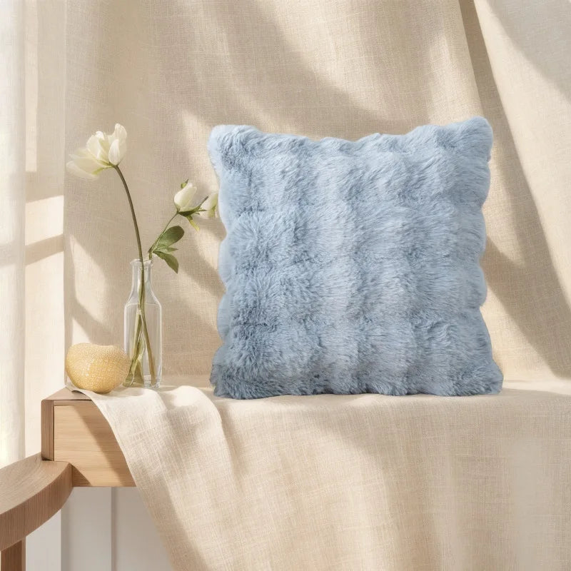 Atacado bolha coelho veludo travesseiro inverno pelúcia fronha nordic sofá almofada cintura travesseiro novo estilo ins Нав®лочка