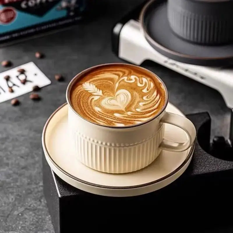 Conjunto Xícara de Cerâmica Nórdica para Café e Chá - 320ml