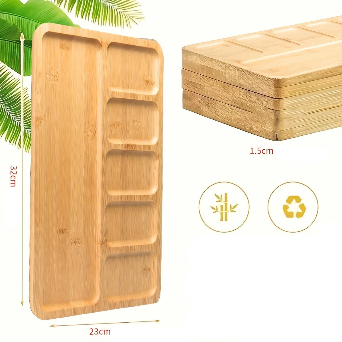Bandeja de Bambu para Decoração e Armazenamento