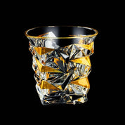 Copo de Cristal com Detalhes Dourado