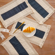 Conjunto Descanso para Prato de Linho Feito a Mão 4 ou 6pcs