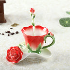Conjunto Criativo Xícara Tulipa Cerâmica 3pcs