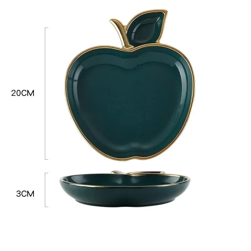 Prato Formato Maçã em Porcelana