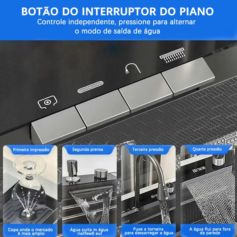 Pia Inteligente para Cozinha Cuba + Display Led