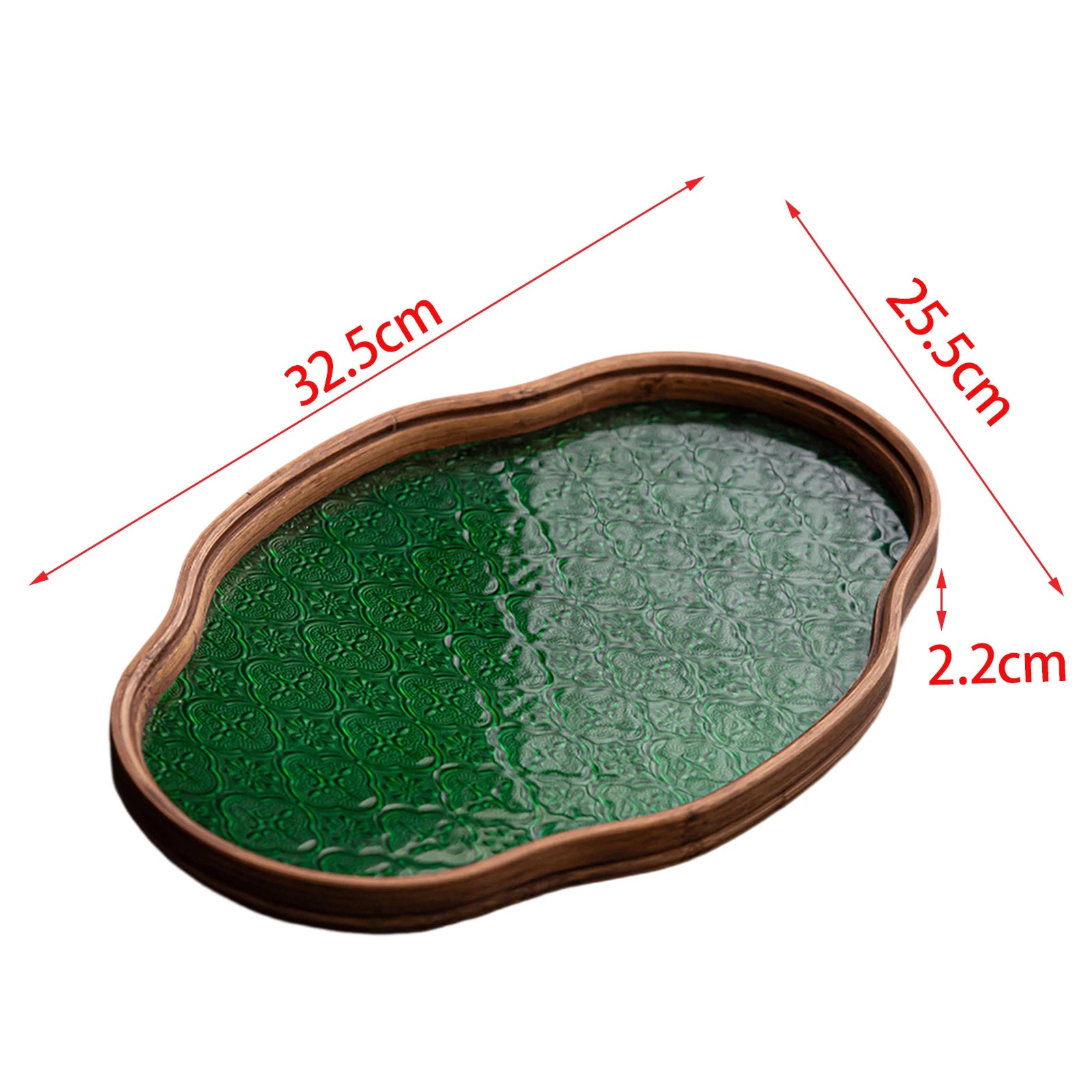 Bandeja de Vidro com Design Floral Begônia