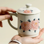 Caneca de Chá Peônia em Cerâmica - 400ml