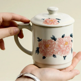 Caneca de Chá Peônia em Cerâmica - 400ml