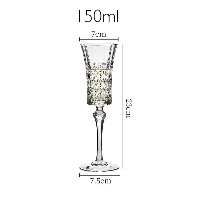 Estilo europeu cristal esculpido vidro de vinho, Cálice de luxo, Copos de diamante, Copos de champanhe, Bar Party Hotel Home Drinking Ware, Europa
