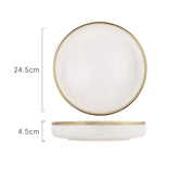 Pratos e Tigelas Branco Dourado em Porcelana - 6 Modelos