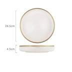 Pratos e Tigelas Branco Dourado em Porcelana - 6 Modelos