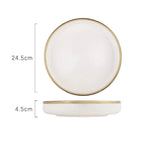 Pratos e Tigelas Branco Dourado em Porcelana - 6 Modelos