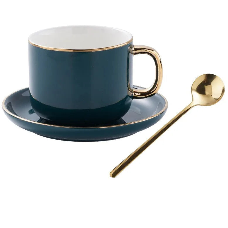 Conjunto Luxuoso de Xícara de Chá de Cerâmica Europeia
