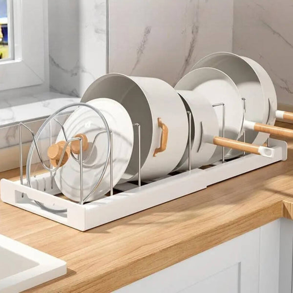 Organizador de Panelas em Aço Inox Expansível