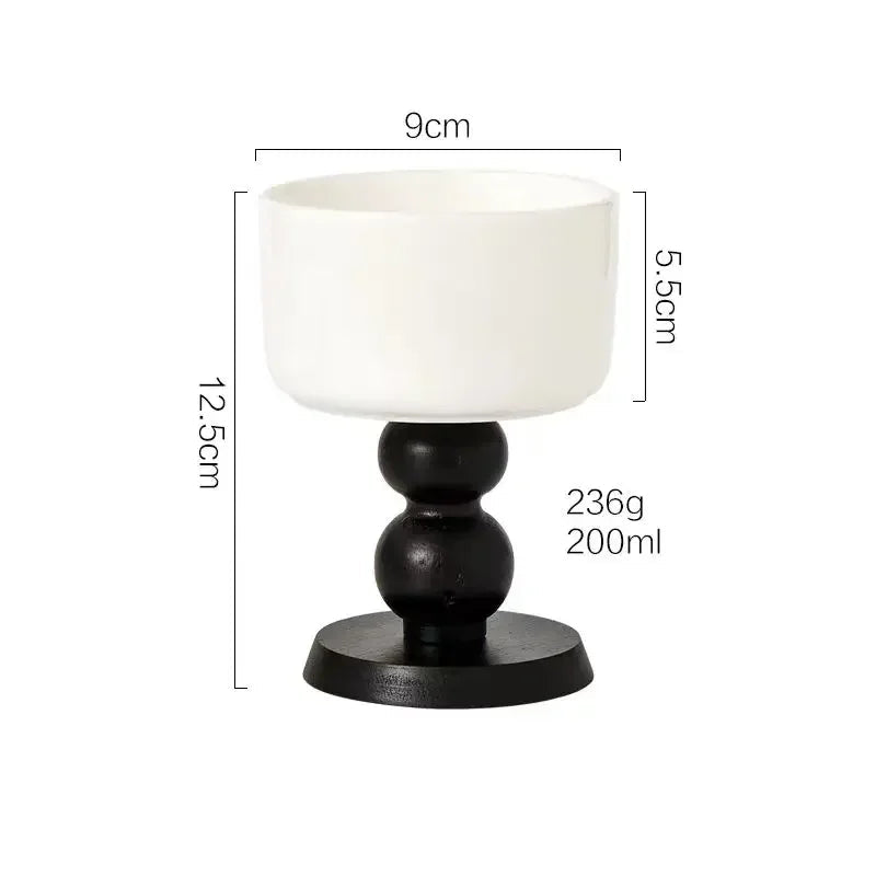Taça para Sobremesa com Base em Madeira