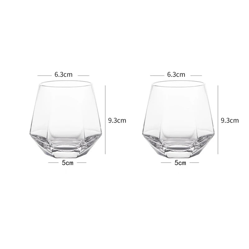 Copo Hexagonal de Vidro Colorido 320ml para Bebidas Nobres
