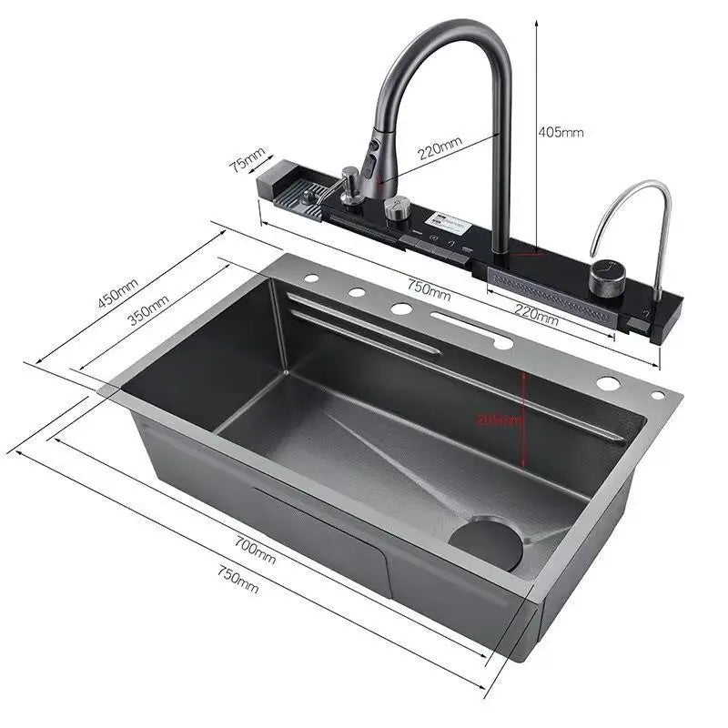 Pia Inteligente para Cozinha Cuba + Display Led
