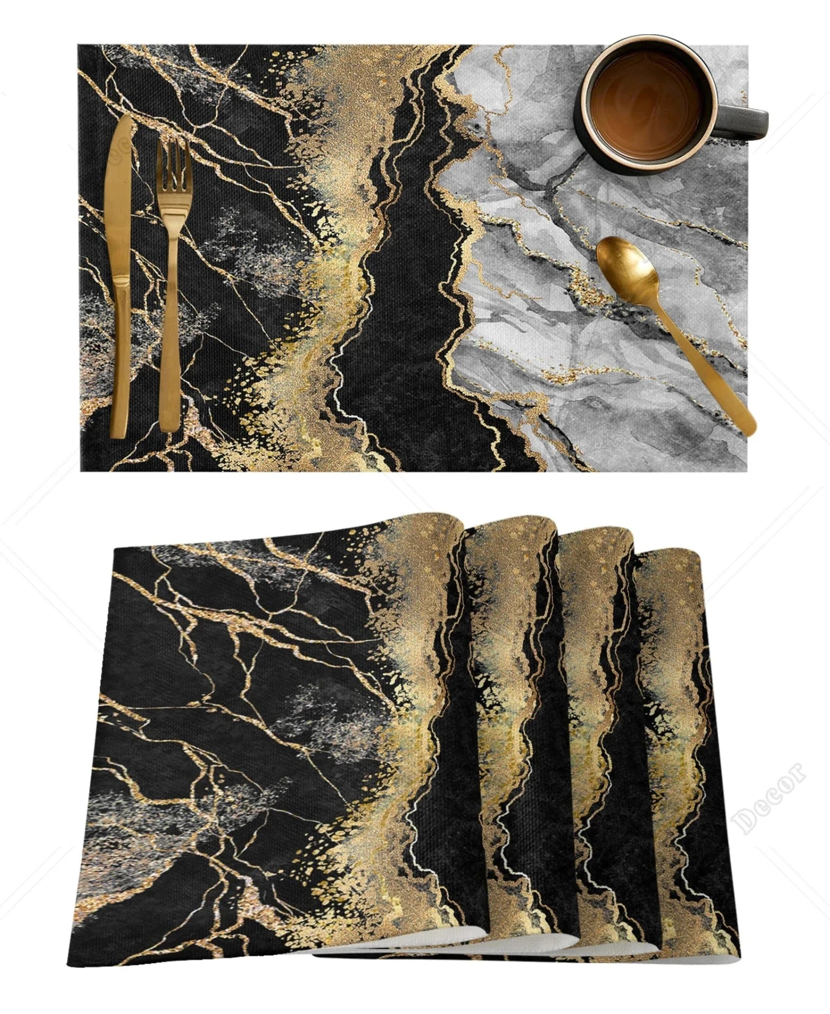 Kit Sousplat Descanso de Prato Abstrato  4 ou 6 Peças