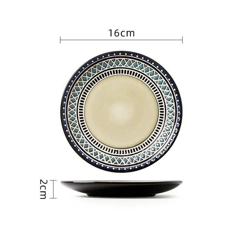 Retro Forno Esmalte Porcelana Placa, Talheres De Cerâmica Europeia, Pratos Domésticos, Pratos Artesanais De Jantar, Acessórios De Cozinha