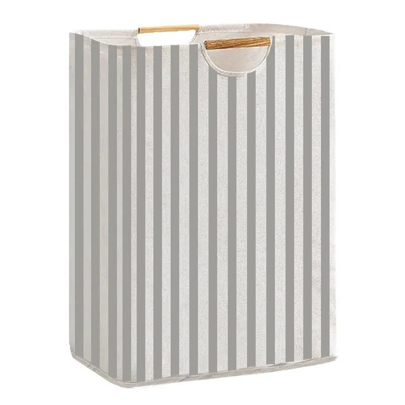 Cesto de Roupa Suja Luxo com Alças de Bambu