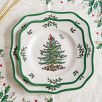 Cerâmica de Natal Louça Quadrada, Placa Longa de Alta Qualidade Padrão De Planta Vintage, Salada De Frutas Domésticas, Novo