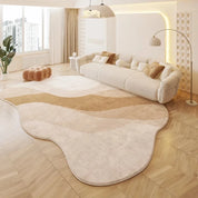 Tapete De Pelúcia De Forma Irregular De Cor Creme, Tapete Do Quarto Da Sala De Estar, Mesa De Café De Cabeceira Macia, Esteiras De Vestiário