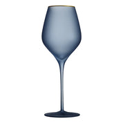 Taça de Cristal Fosco Nórdico com Elegante Borda Dourada