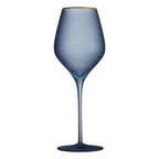 Taça de Cristal Fosco Nórdico com Elegante Borda Dourada