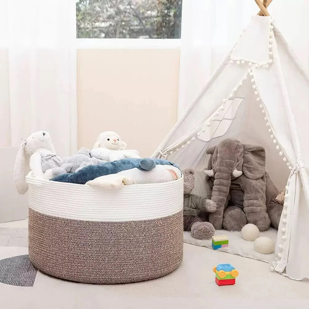 Cesta de Armazenamento de Algodão Premium para Casa