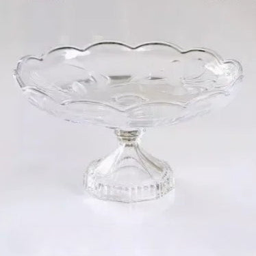 Prato de Cristal com Base para Frutas e Sobremesas