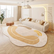 Tapete De Pelúcia De Forma Irregular De Cor Creme, Tapete Do Quarto Da Sala De Estar, Mesa De Café De Cabeceira Macia, Esteiras De Vestiário