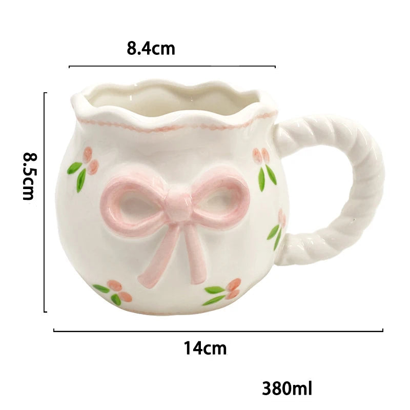 Caneca de Cerâmica 380ml com Laço & Coração