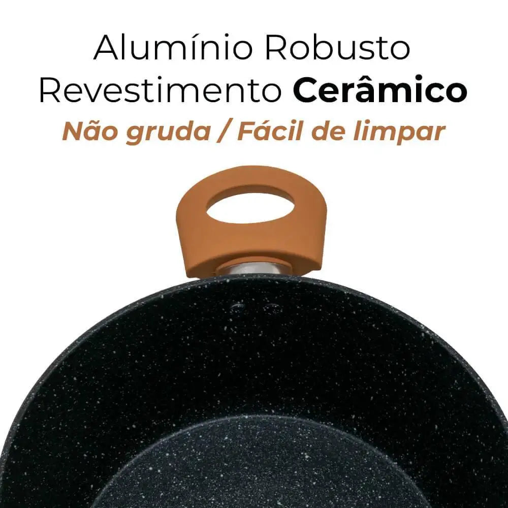 Conjunto Panelas Antiaderente Cerâmica 5pcs