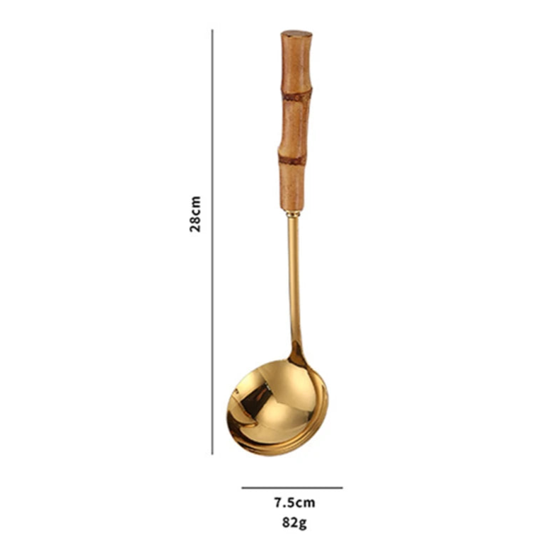 Utensílios em Inox com Cabo de Bambu - 7 Modelos