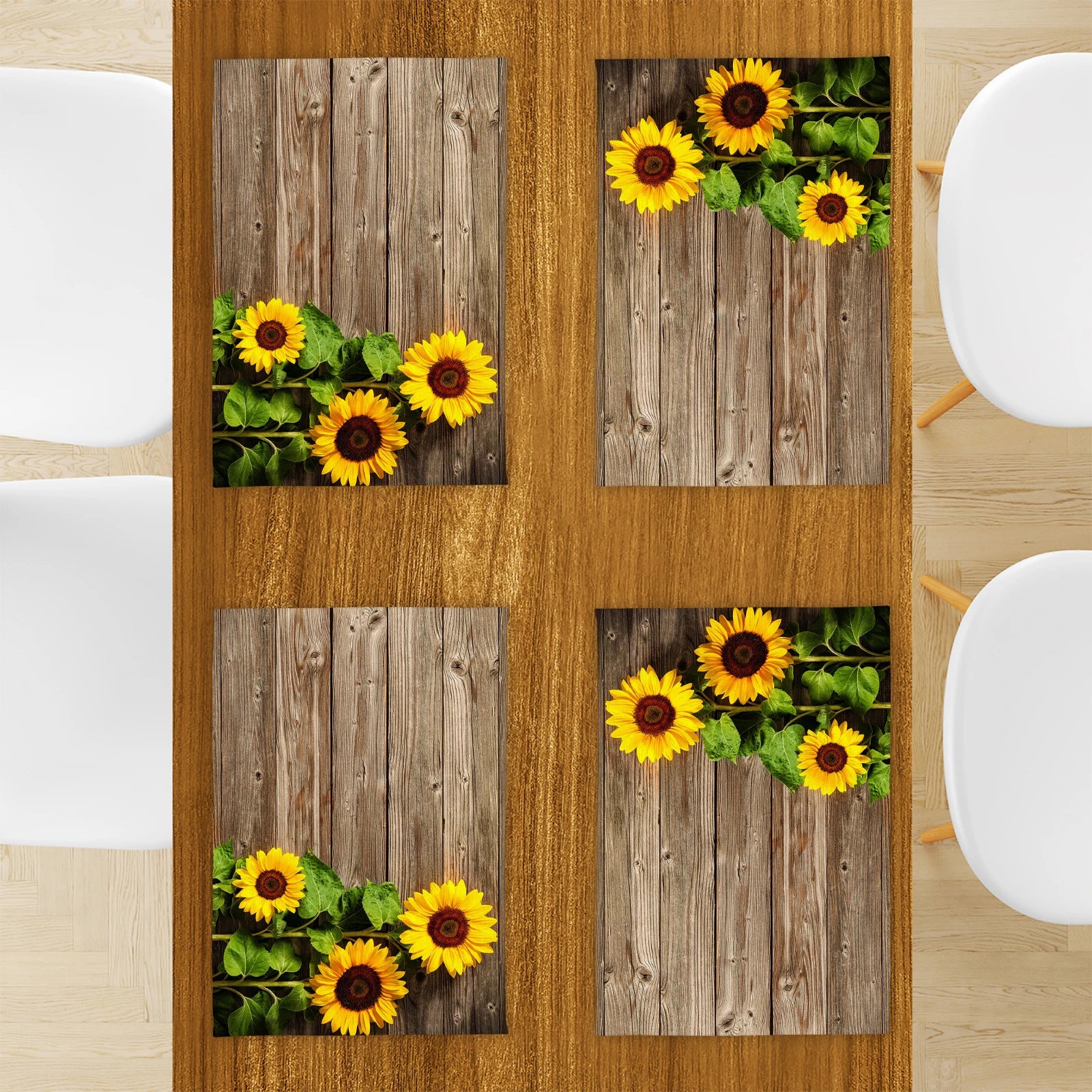 Conjunto 4 Descansos para Prato Girassóis