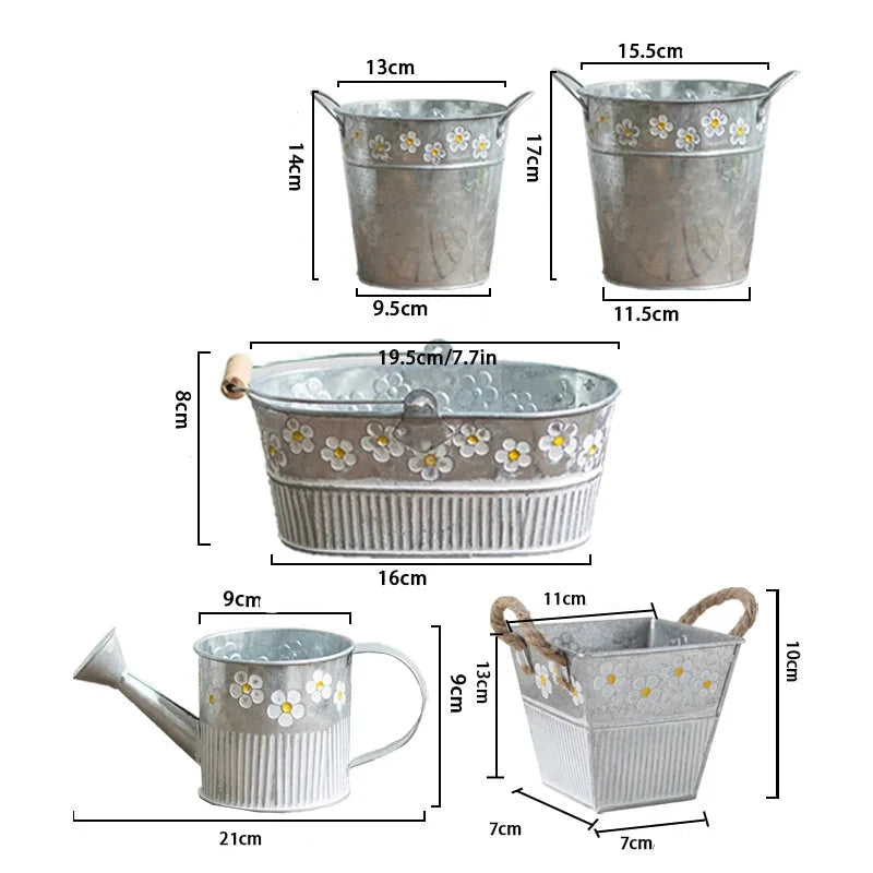 Vasos e Regador Vintage