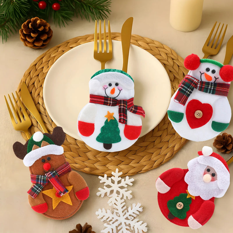 Suporte de talheres de natal feliz natal decoração para casa 2025 pingente enfeites de natal navidad natal presente de ano novo 2026