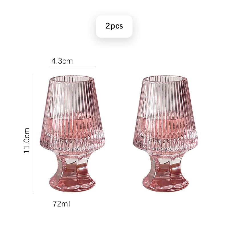 Taças de Cristal Rosa Estilo Francês - Individual ou 2pcs