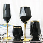 Linha Black Taças e Copos Geométricos de Vidro 4 Modelos